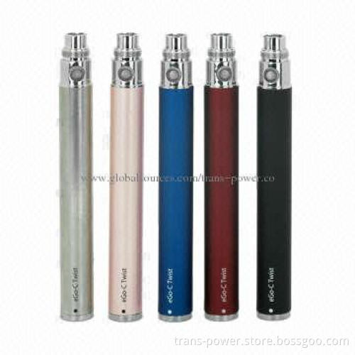 eGo C-twist E-cigarette Batteries, 1,100mAh Battery Capacity with CE, RoHS Marks
